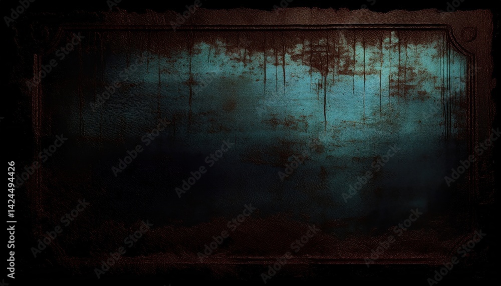 Aufkleber spooky blue grunge texture with drips for halloween design in web and print media