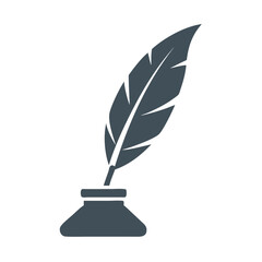 Feather Quill Icon Representing Traditional Writing and Classic Literature