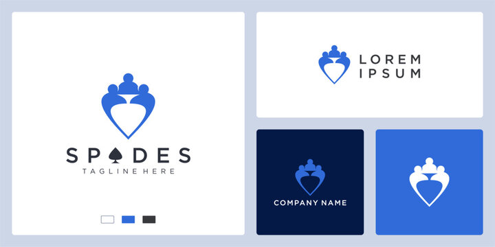 Upside ace of spades team logo design template