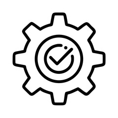 Obraz premium Gear with Checkmark Icon Representing Operational Efficiency and System Validation