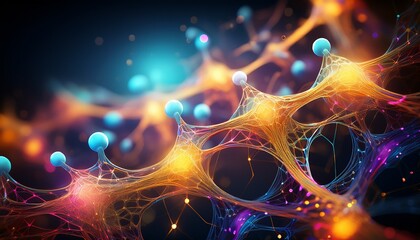 innovative engineering showcases molecular structure illuminated with colorful lights representing protein interactions