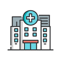 Fototapeta premium Hospital Building Icon Representing Medical Facility and Healthcare Services
