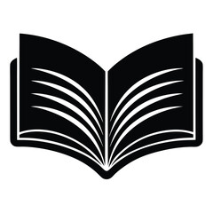 A Simple Open Book Icon with Clean Pages and Minimal Style