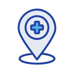 Obraz premium Location Pin with Plus Icon Representing Nearby Places and Points of Interest