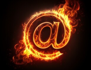 Fototapeta premium burning at sign symbol on dark background