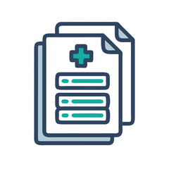 Medical Report Stack Icon Representing Patient Records and Health Documentation