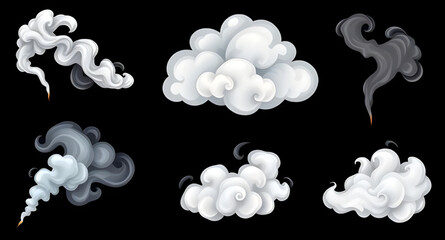 set of smoke and clouds