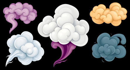set of smoke and clouds