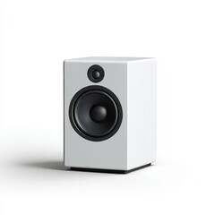 Fototapeta premium Single white speaker isolated on white background