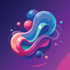 3D Gradient Abstract Background with Fluid Shapes and Modern Color Blends for UI/UX and Tech Design

