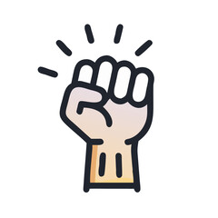 Obraz premium Raised Fist Icon Representing Empowerment and Solidarity