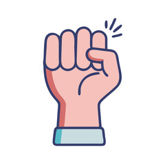 Obraz premium Raised Fist Icon Representing Empowerment and Solidarity