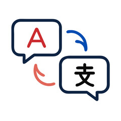 Obraz premium Speech Bubbles with Translation Icon Representing Multilingual Communication and Language Interpretation