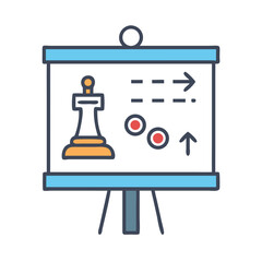 Strategy Board Icon Representing Content Planning and Marketing Roadmap