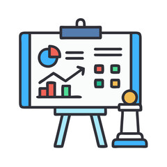 Fototapeta premium Strategy Board Icon Representing Content Planning and Marketing Roadmap