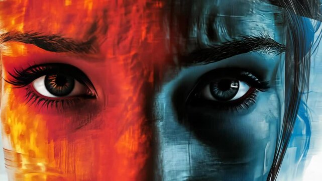Divided Female Portrait