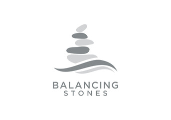 balance stone logo design vector. balance stone design template, balance logo icon, harmony and balance concept, simple harmony logo design vector illustration. balance stone design template, balance 