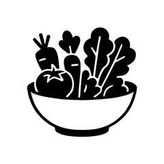 
A stylized line-and-fill icon of a bowl filled with vegetables, symbolizing balanced nutrition and healthy eating.