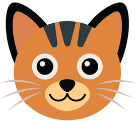 Kitty Face Vector Art in Flat Style