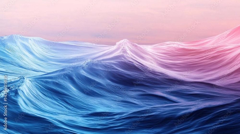 Poster digital illustration of a wave in the ocean. the wave is in the center of the image, with the top ha