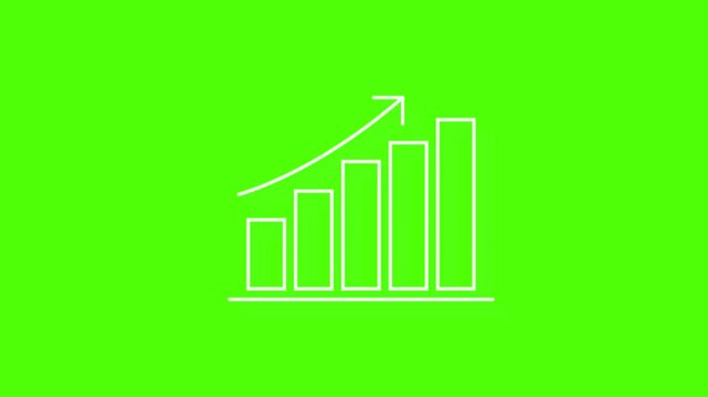 Rising Graph with Arrow Animation | Economic Growth and Success Concept on white and green background
