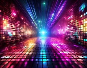 abstract dance party background shiny disco wall flashing light