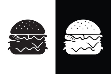 Cheese Burger icon vector on White Background ,Vector Art Illustration on white background.