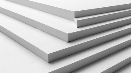 Obraz premium Minimalist white abstract background with layered paper texture for ui design and layouts