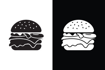 Cheese Burger icon vector on White Background ,Vector Art Illustration on white background.