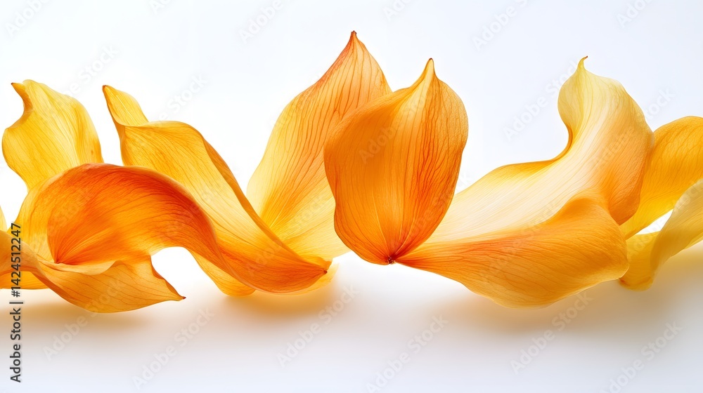 Aufkleber elegant orange petals creating a flowing design on white background