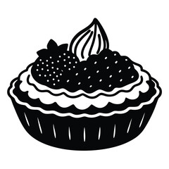 A Close Up of a Colorful Fruit Tart with Cream