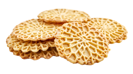 A batch of freshly baked cookies isolated on white background 