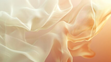 Obraz premium Creamy, flowing fabric drapes in soft, warm light.