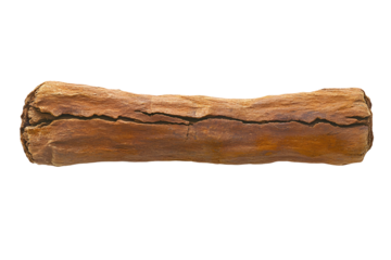 Aromatic, brown, cylindrical spice stick with cracks