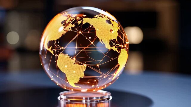 Global Connectivity Concept with Network Connections on Egg Shape