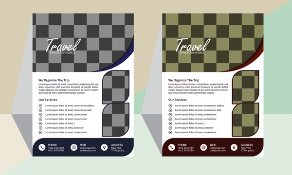 Modern travel flyer preset template 