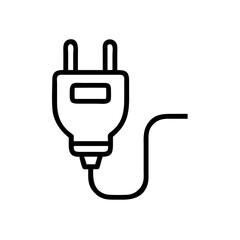 Fototapeta premium Smart home power plug icon in minimalist line art style 