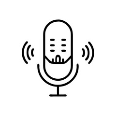 Smart Home Voice Command Microphone Icon in Minimalistic Style  