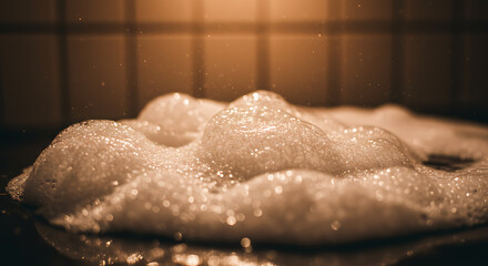 Fototapeta premium Macro Close-Up of Soap Suds or Foam Texture in Sepia Tone