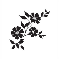 black and white floral corner design