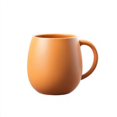 3d Orange ceramic mug isolated on white background