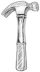 Claw hammer – Hand-Drawn Vector Illustration with Stipple Shading