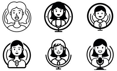 Women Podcasters in Different Recording Settings