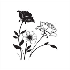 black and white floral corner design