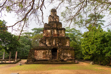Satmahal Prasada, a 12th-century step pyramid in Polonnaruwa, Sri Lanka, possibly a Buddhist stupa