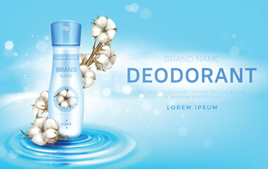 Cotton deodorant antiperspirant spray bottle