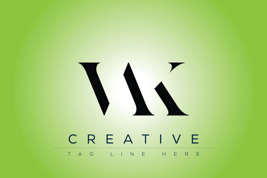 VAK abstract letter logo design. This logo is designed by three abstract letters.