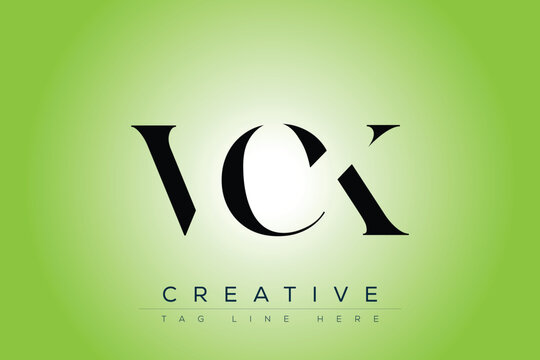 VCK abstract letter logo design. This logo is designed by three abstract letters.