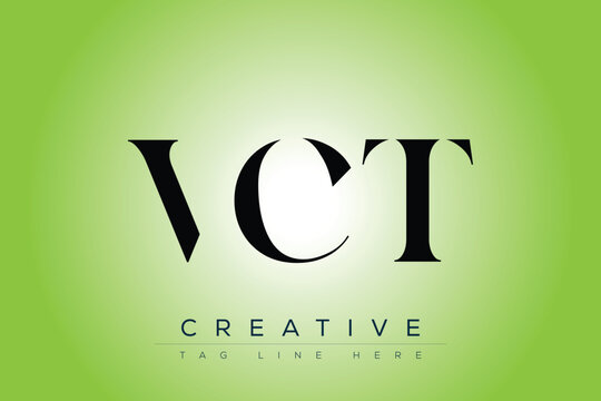 VCT abstract letter logo design. This logo is designed by three abstract letters.