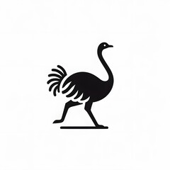Naklejka premium 흰 배경, 타조, 픽토그램 아트, jpeg (white background, Ostrich, pictogram art, jpeg)